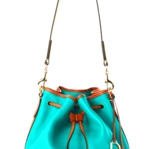 Dooney & Bourke Small Pebbled Leather Drawstring Spearmint.